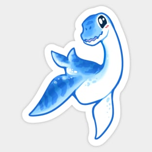 Cute Chibi Plesiosaur Marine Reptile Dinosaur cartoon drawing Sticker